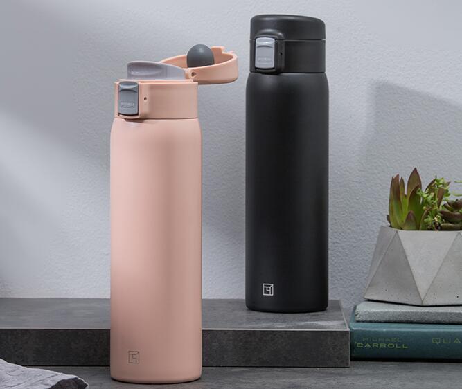 不銹鋼保溫杯便攜單手開杯子水杯370ML TX